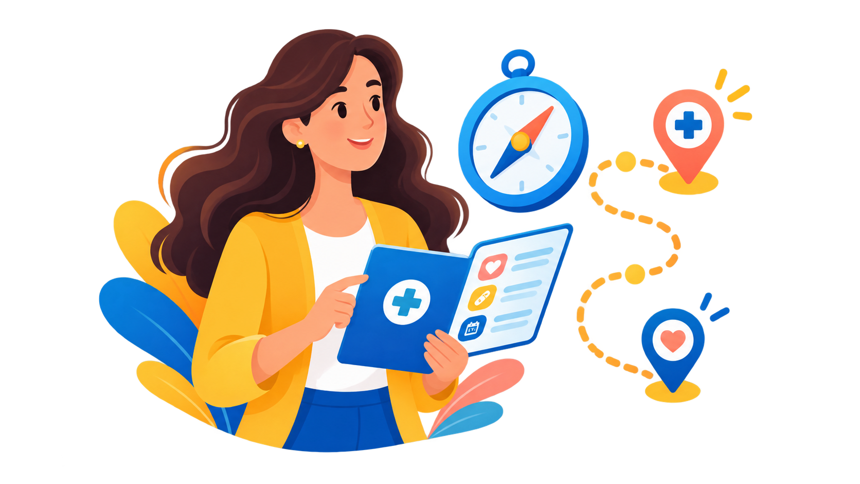 Persona consultando una guía digital para orientarse dentro del ecosistema de salud